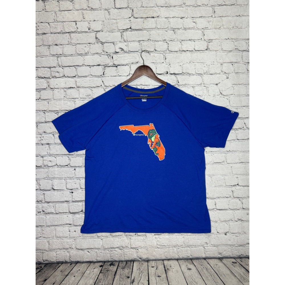 Champion Florida Gators Gator Graphic T Shirt Royal Blue Mens 2XL‎